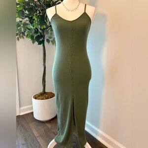 Fashion Nova Olive Green Maxi Dress